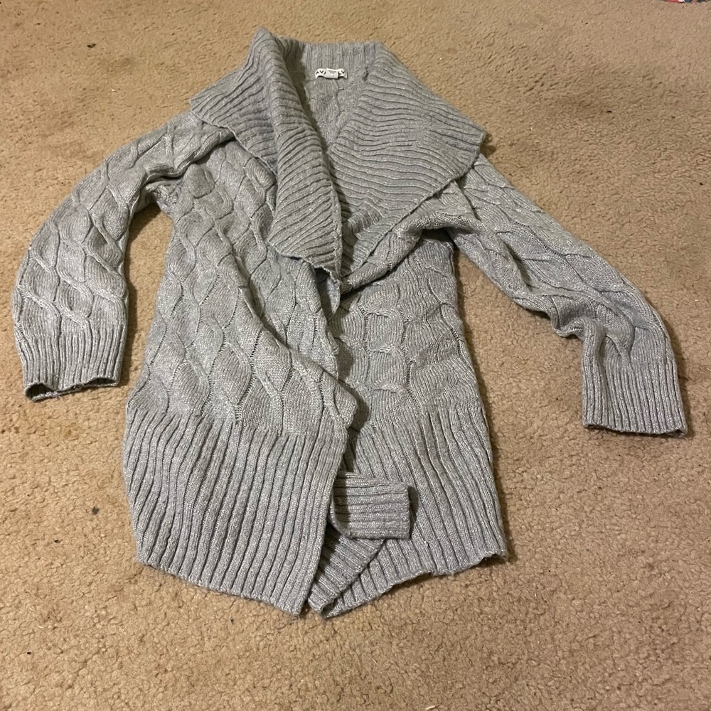 Grey knitted sweater